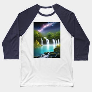 waterfall under starry sky Baseball T-Shirt